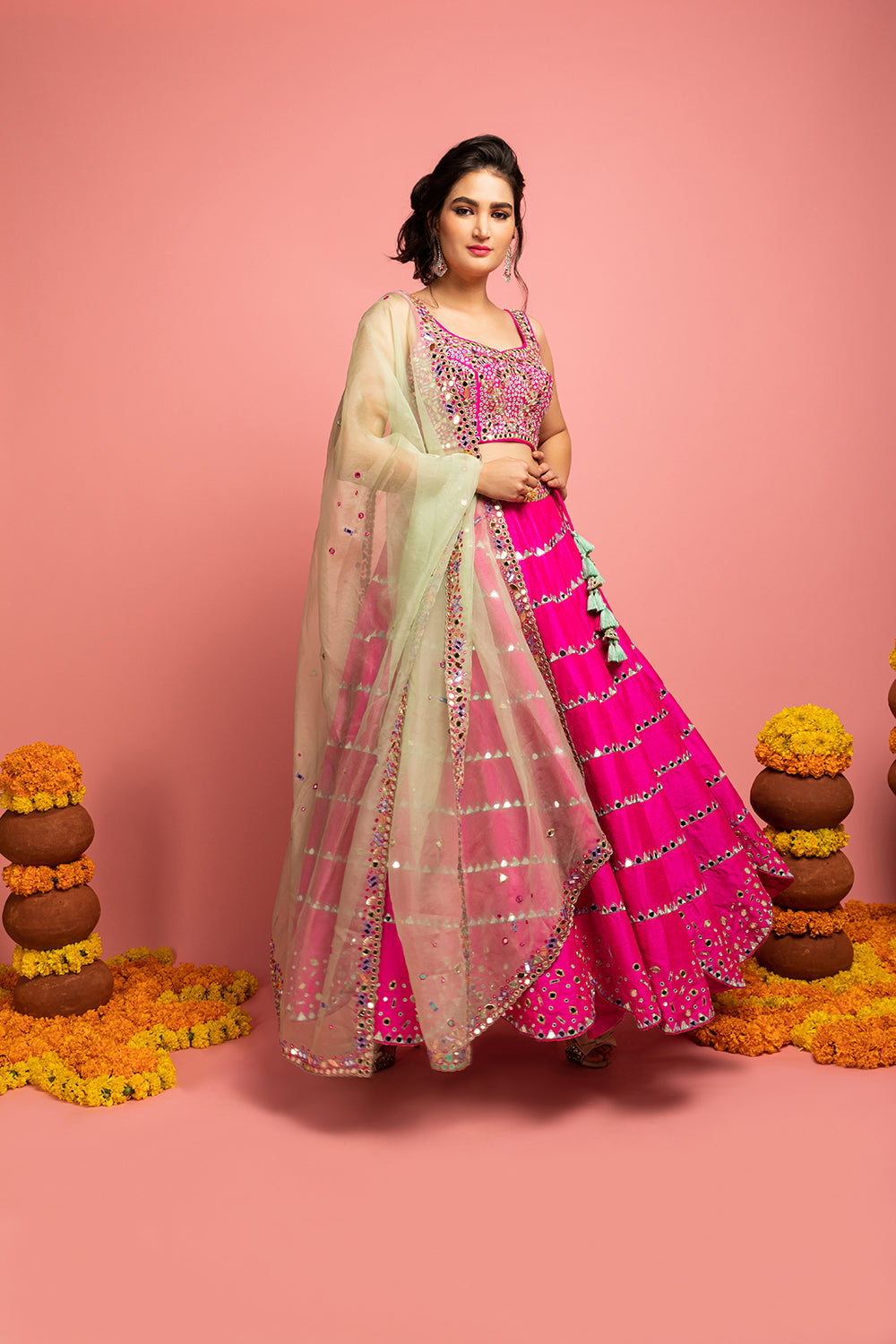 Scalp Lehenga With Dupatta And Blouse - Auraya Fashion -  - #tag1# - #tag2# - #tag3# - #tag3#