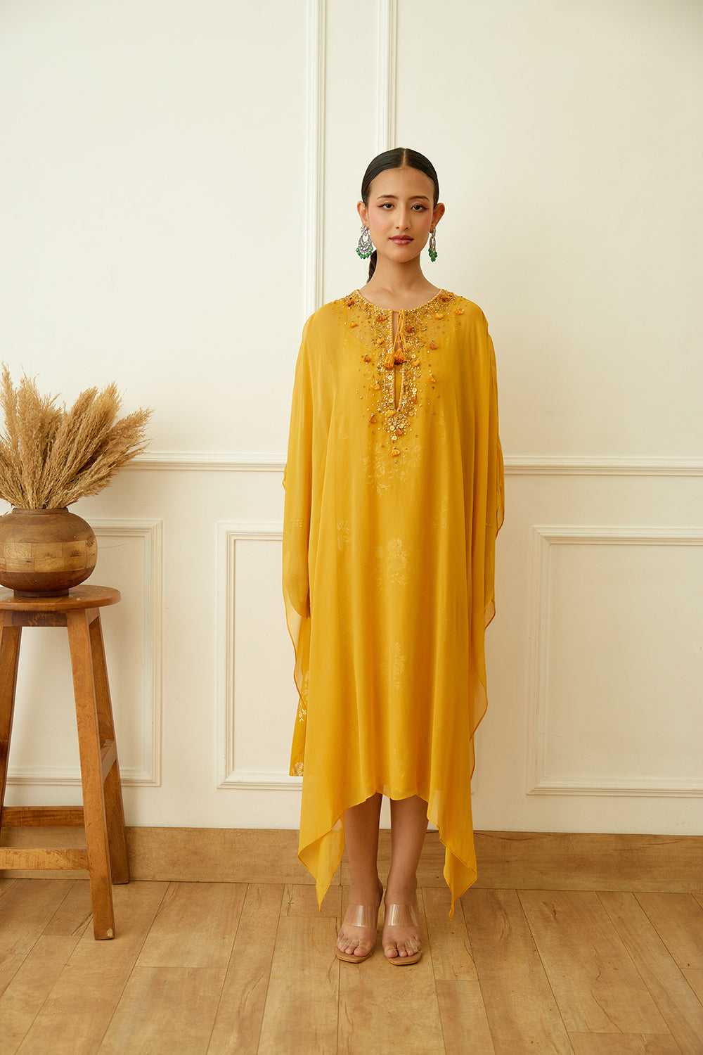 Ochre Kaftan Set - Auraya Fashion -  - #tag1# - #tag2# - #tag3# - #tag3#