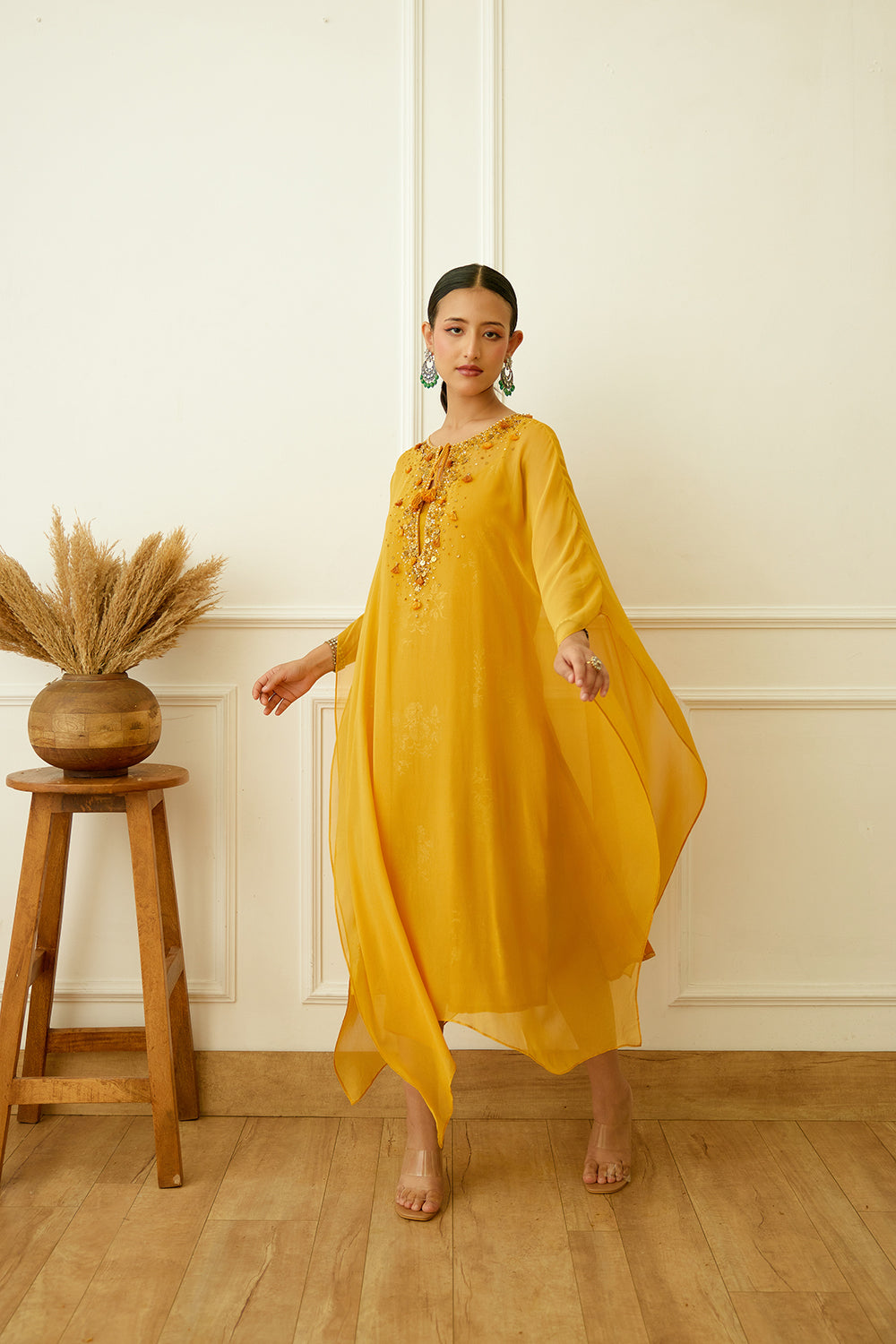 Ochre Kaftan Set - Auraya Fashion -  - #tag1# - #tag2# - #tag3# - #tag3#