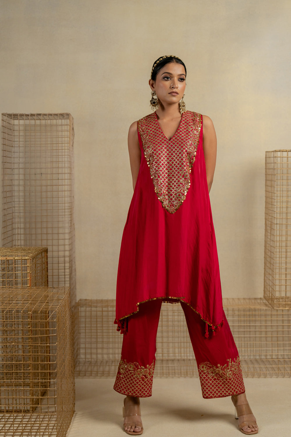 Gulal Embroidered Kurta With Pants - Auraya Fashion -  - #tag1# - #tag2# - #tag3# - #tag3#