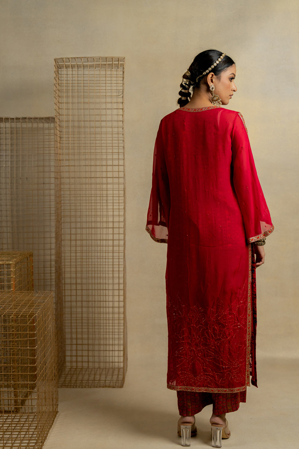 Gulal Organza Kurta With Bagh Inner And Pants - Auraya Fashion -  - #tag1# - #tag2# - #tag3# - #tag3#