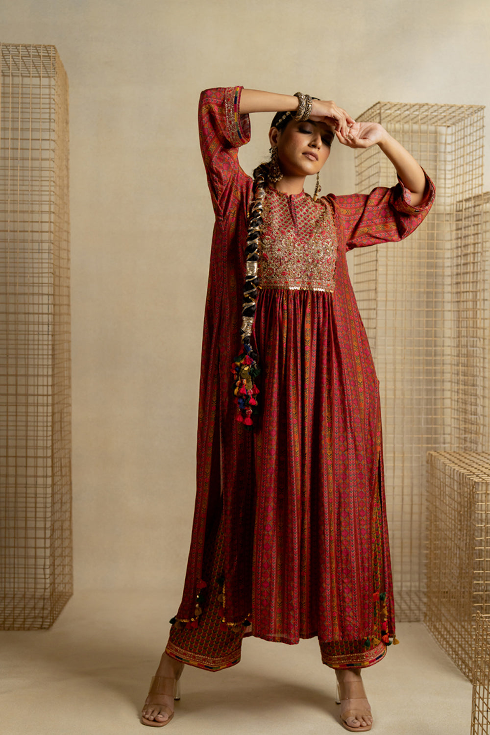 Bagh Kurta With Mogra Haldi Palazzo - Auraya Fashion -  - #tag1# - #tag2# - #tag3# - #tag3#