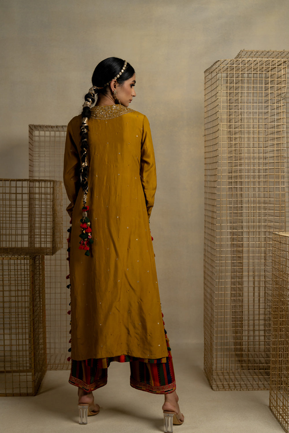 Haldi Kurta With Baghdhari Sleeveless Inner And Pants - Auraya Fashion -  - #tag1# - #tag2# - #tag3# - #tag3#