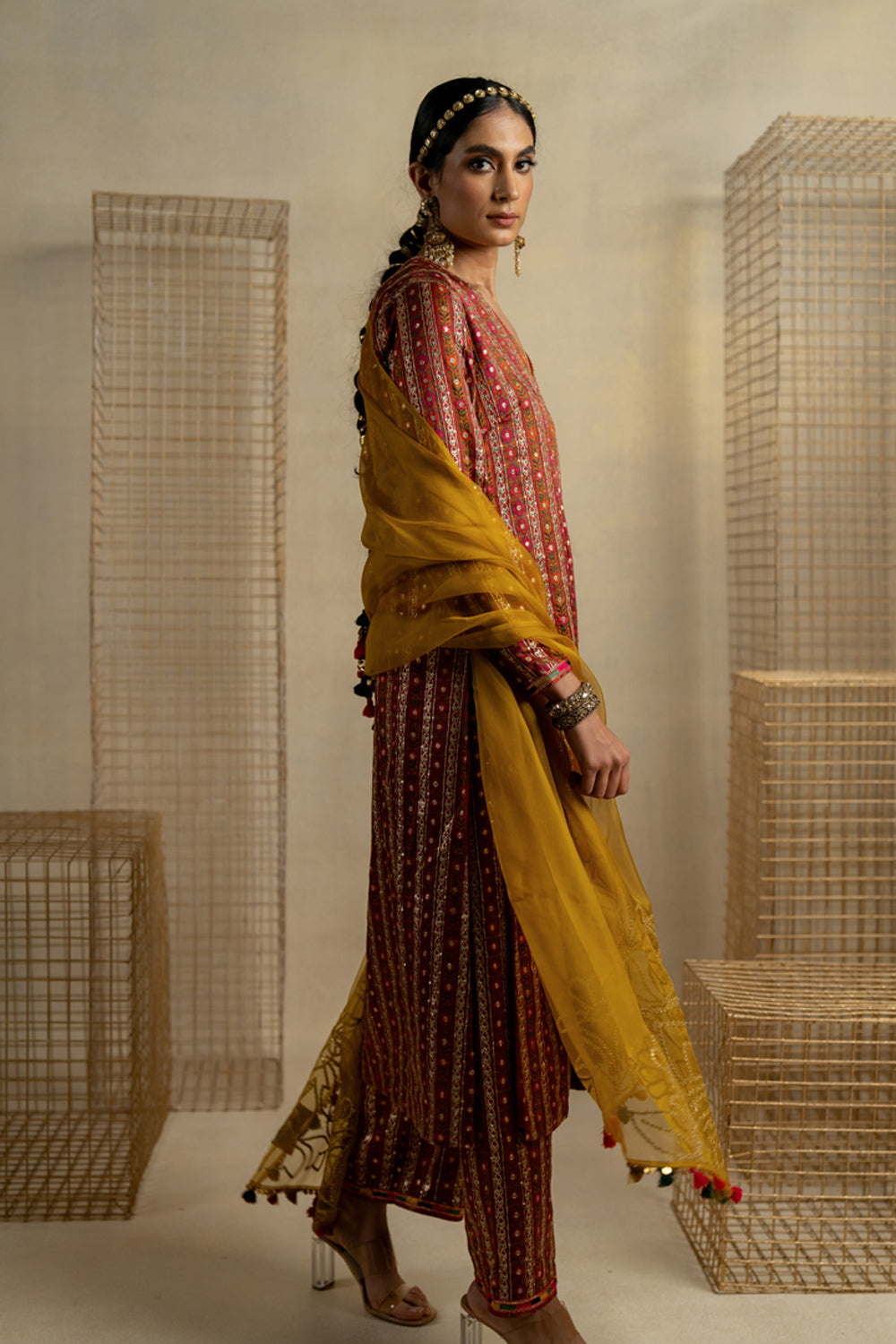 Bagh Embellished Kurta And Palazzo - Auraya Fashion -  - #tag1# - #tag2# - #tag3# - #tag3#