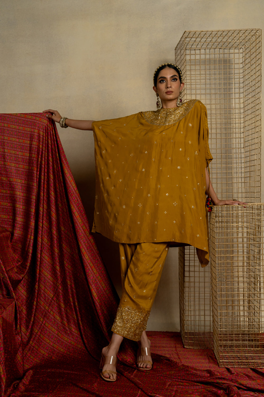 Haldi Short Kaftan With Pants - Auraya Fashion -  - #tag1# - #tag2# - #tag3# - #tag3#