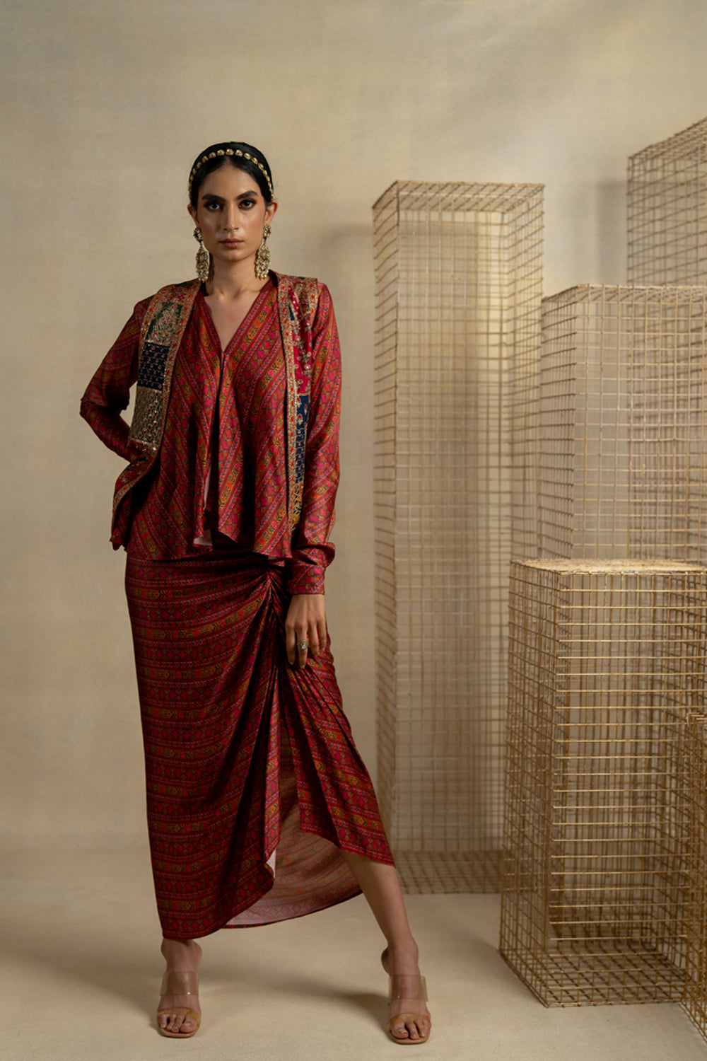 Bagicha Embroidered Koti - Auraya Fashion -  - #tag1# - #tag2# - #tag3# - #tag3#