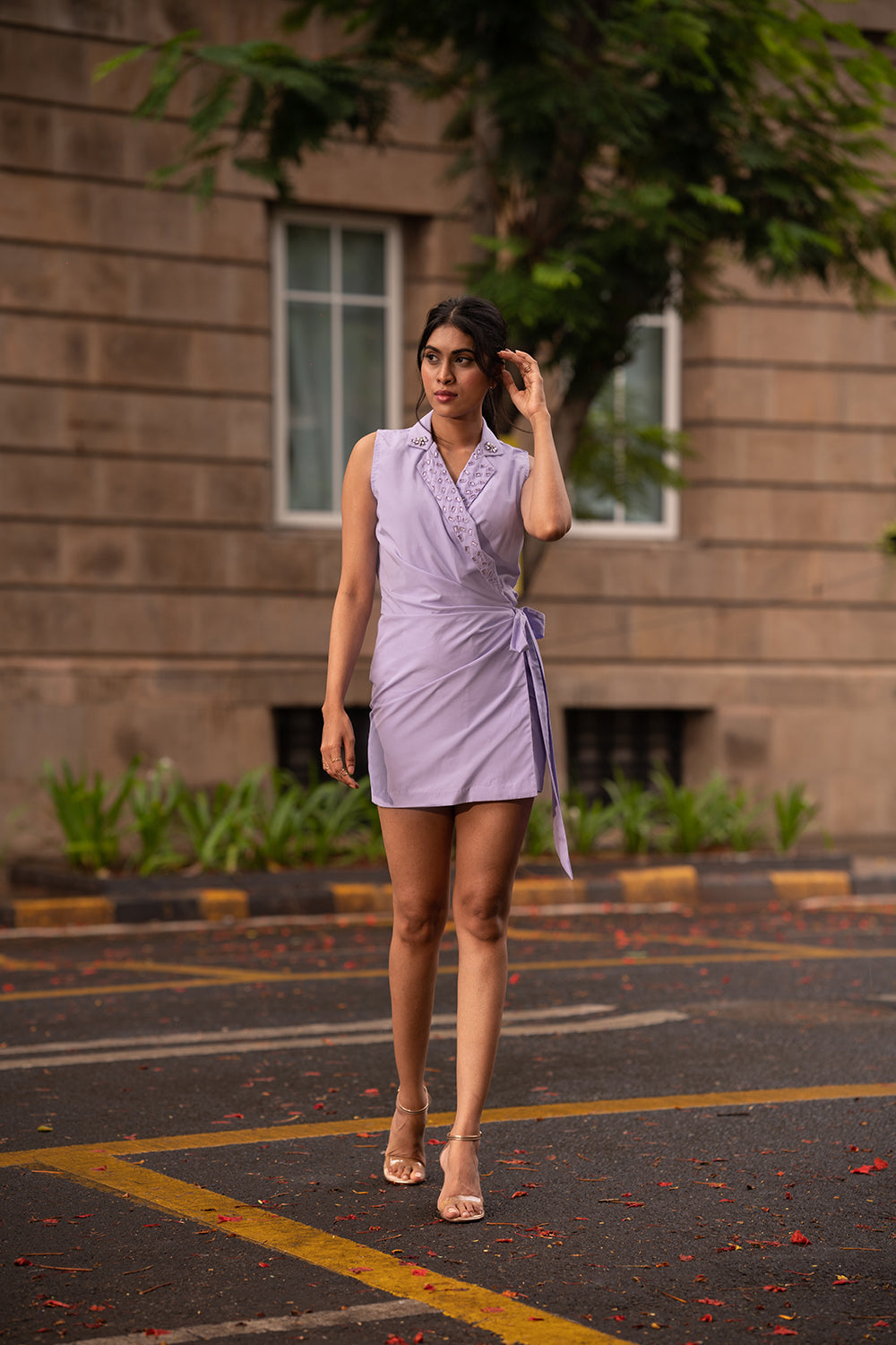 Lilac Wrap Dress - Auraya Fashion - Mehak Murpana - #tag1# - #tag2# - #tag3# - #tag3#