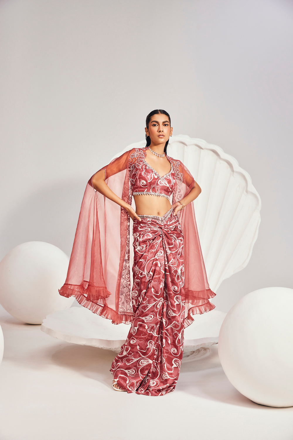 Rumi Cape Set - Auraya Fashion - Divya Aggarwal - #tag1# - #tag2# - #tag3# - #tag3#