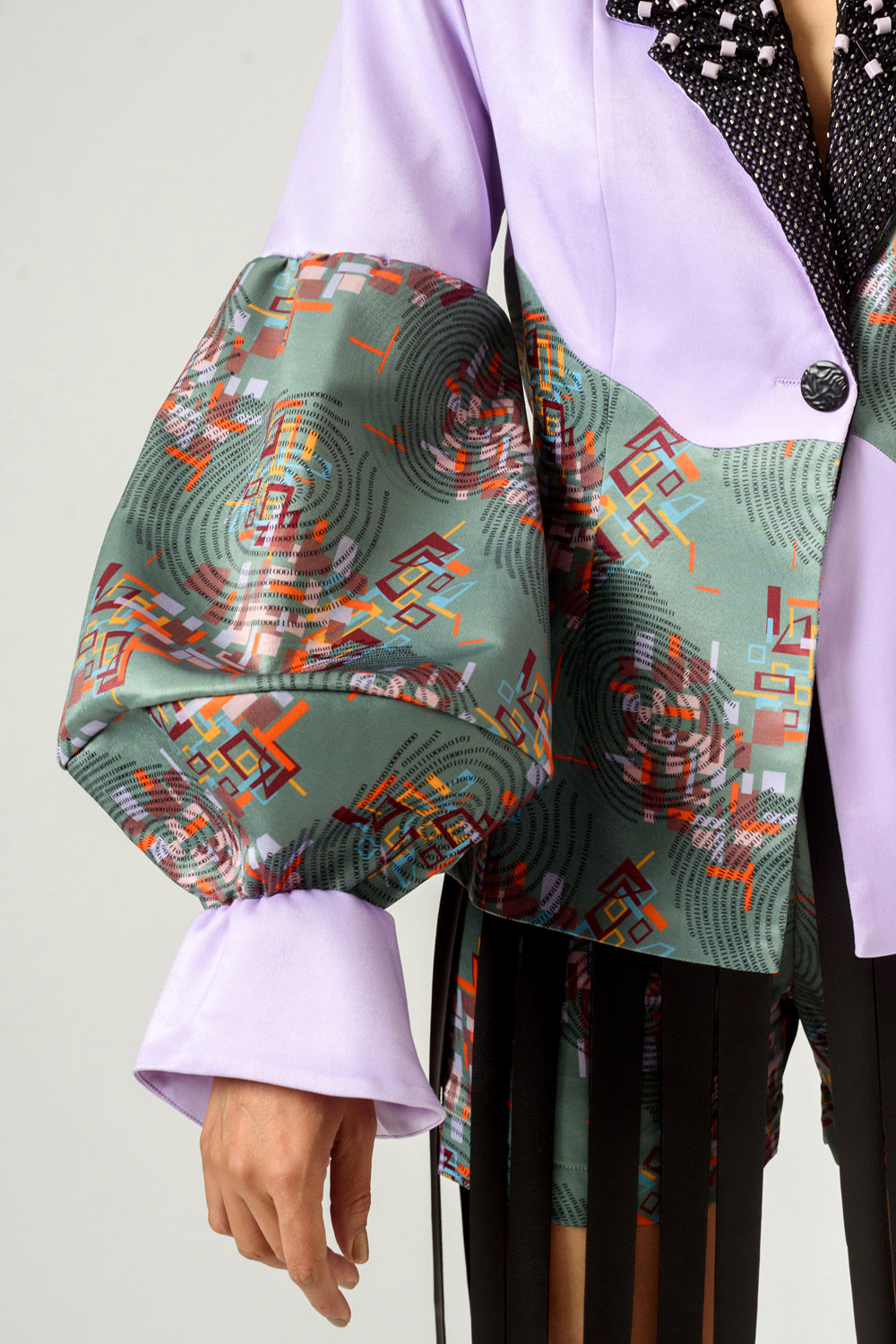 Patched Embroidered Lilac Blazer - Auraya Fashion -  - #tag1# - #tag2# - #tag3# - #tag3#
