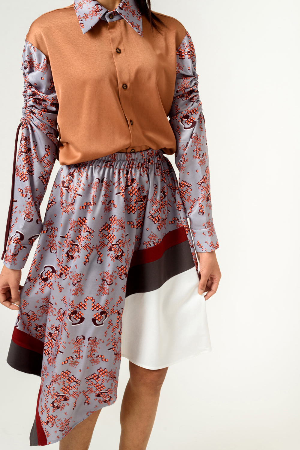 Dna Print Front Panelled Skirt - Auraya Fashion -  - #tag1# - #tag2# - #tag3# - #tag3#