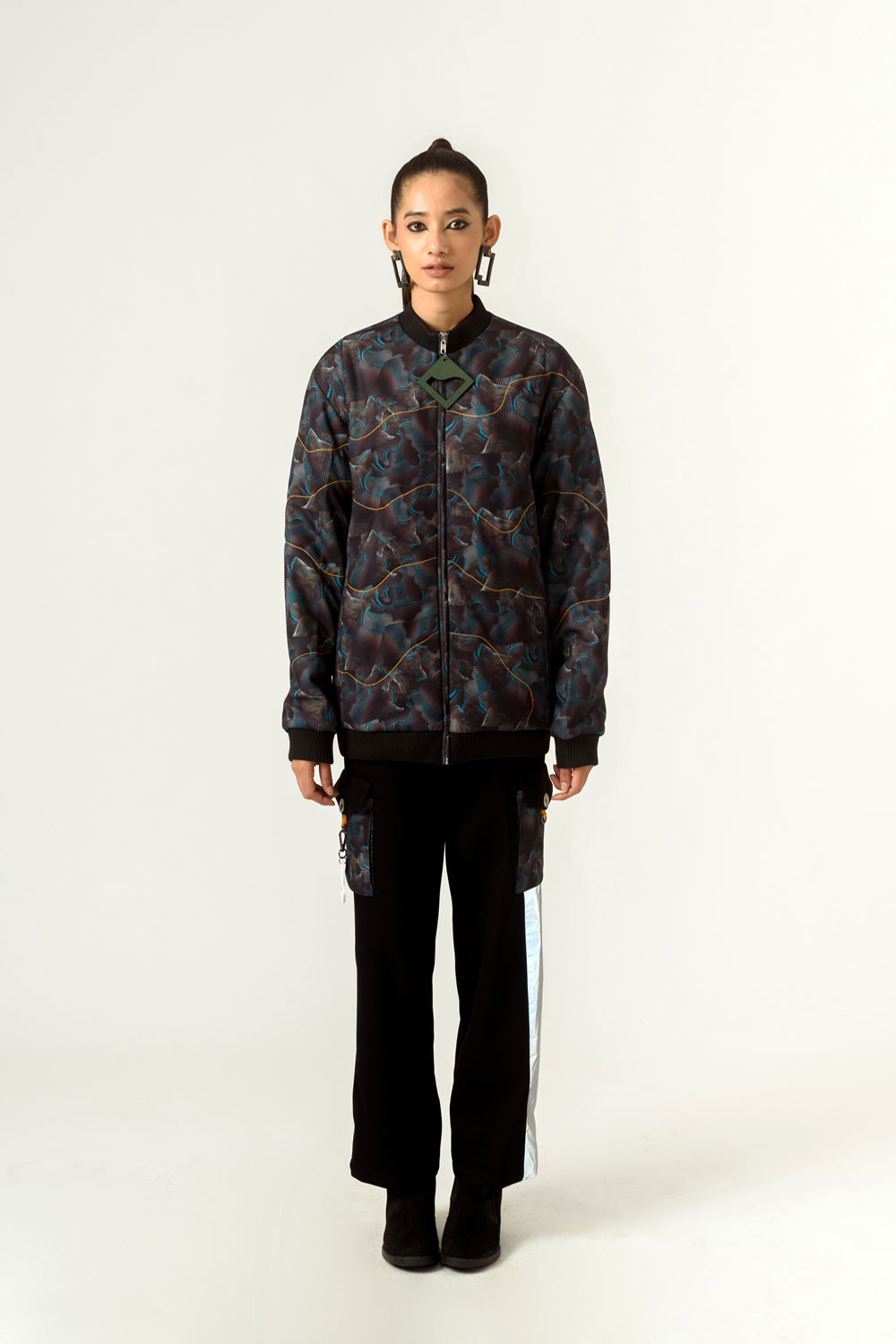 Unisex Agitation Print Bomberjacket