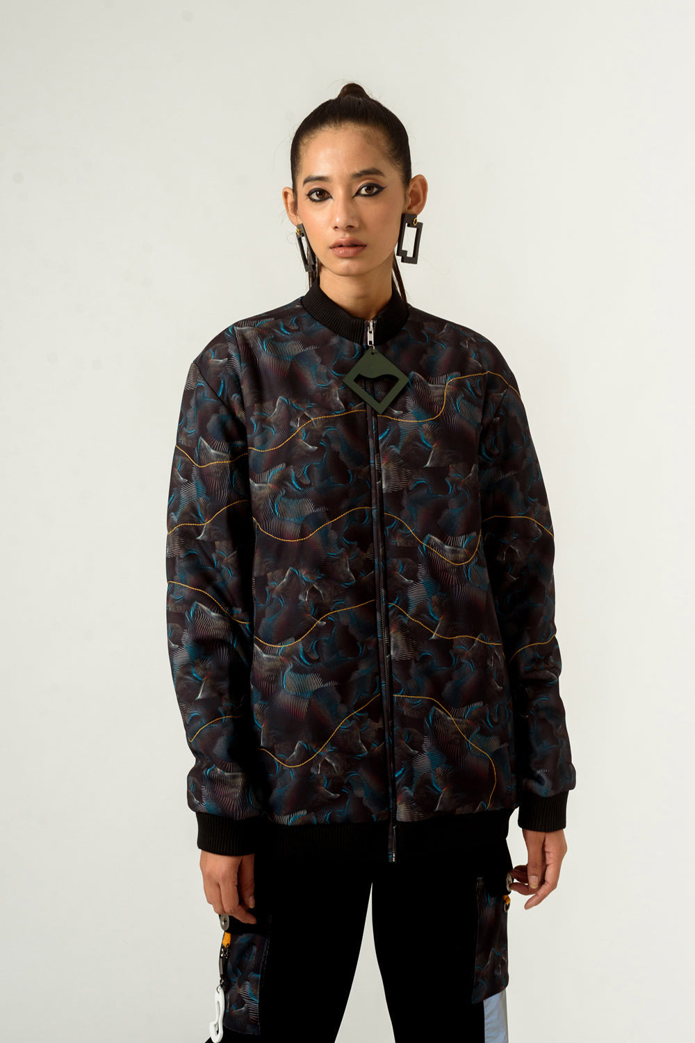 Unisex Agitation Print Bomberjacket