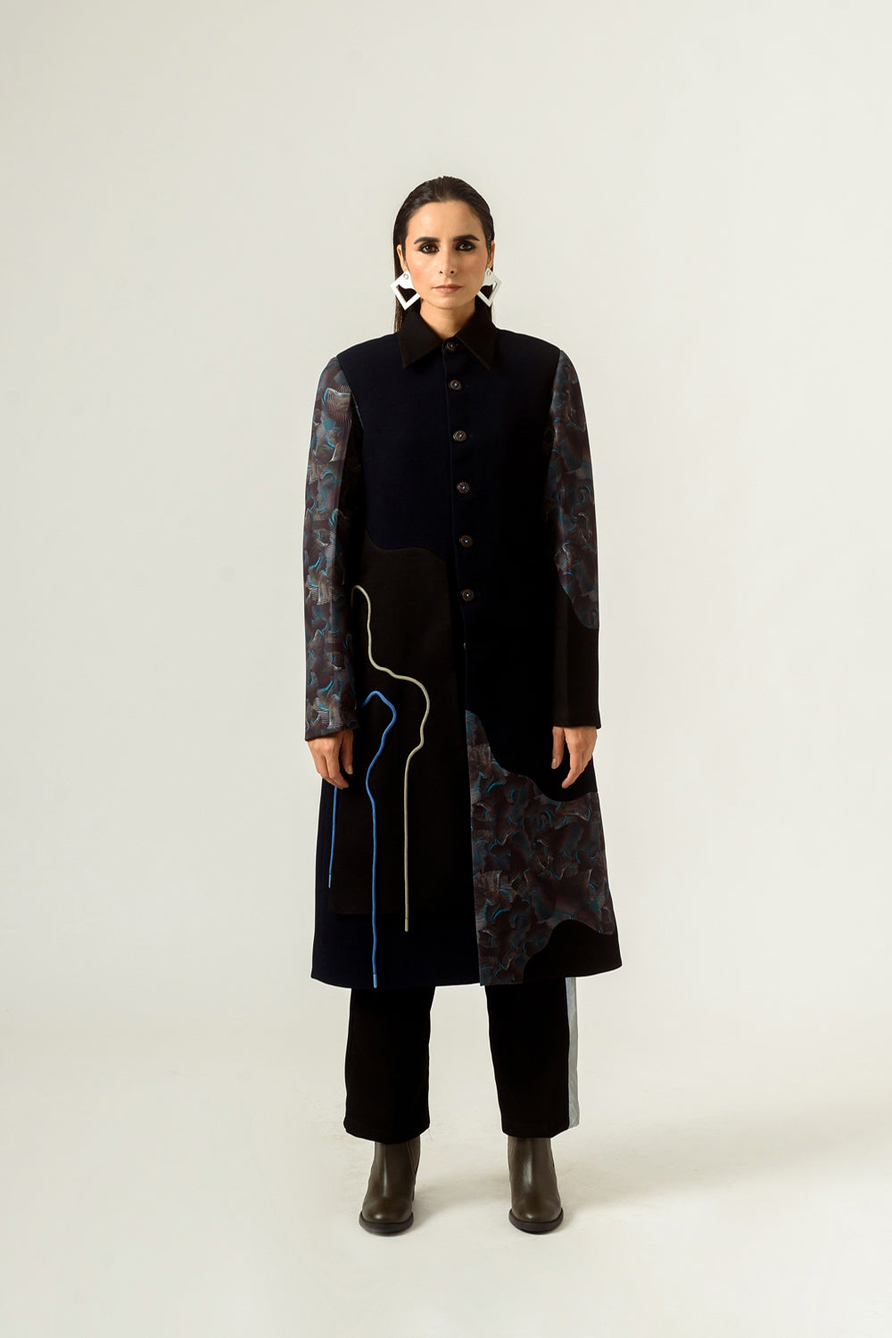 Unisex Agitation Panelled Trench Coat