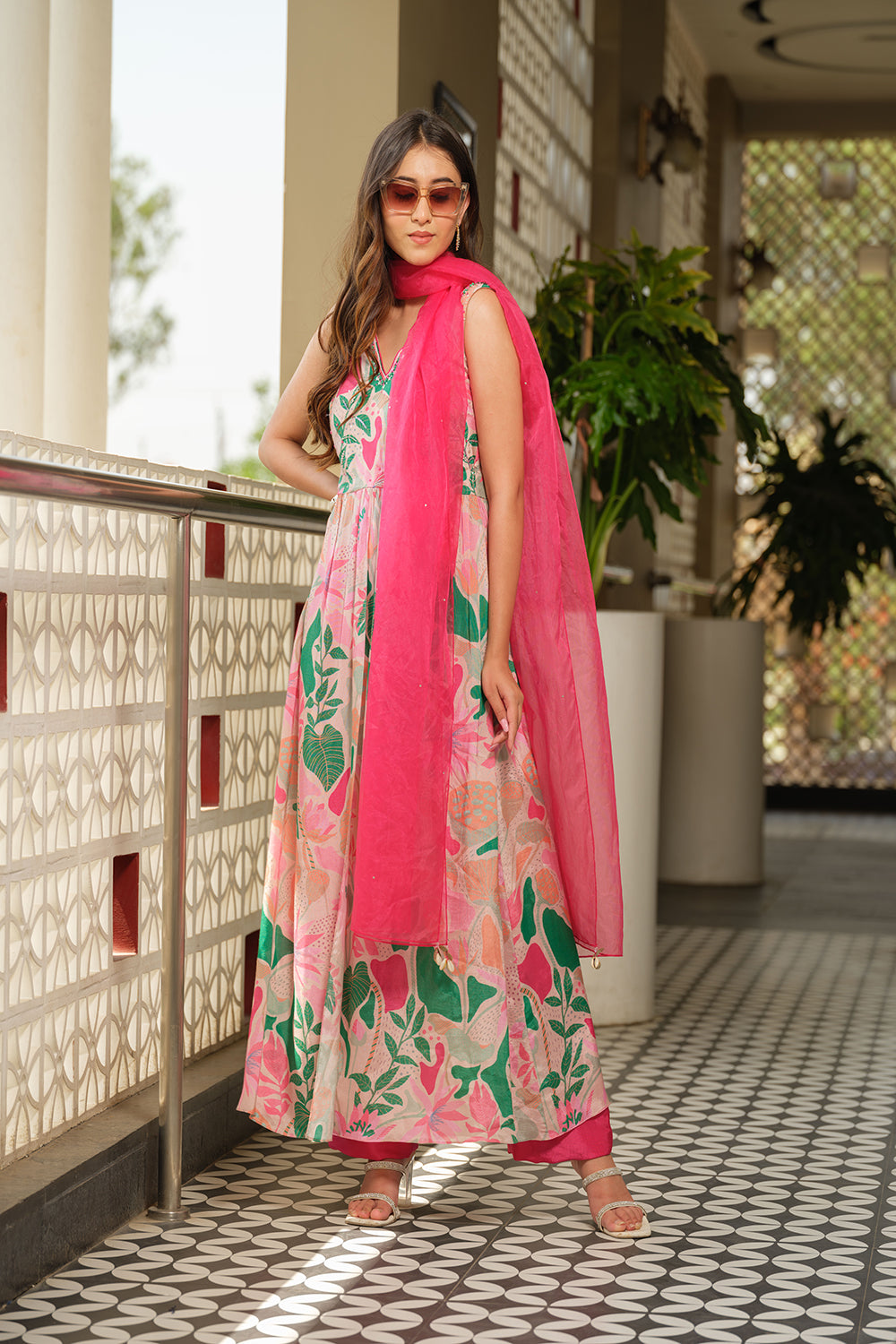 Bubblegum Pink Printed Kurta Set - Auraya Fashion -  - #tag1# - #tag2# - #tag3# - #tag3#