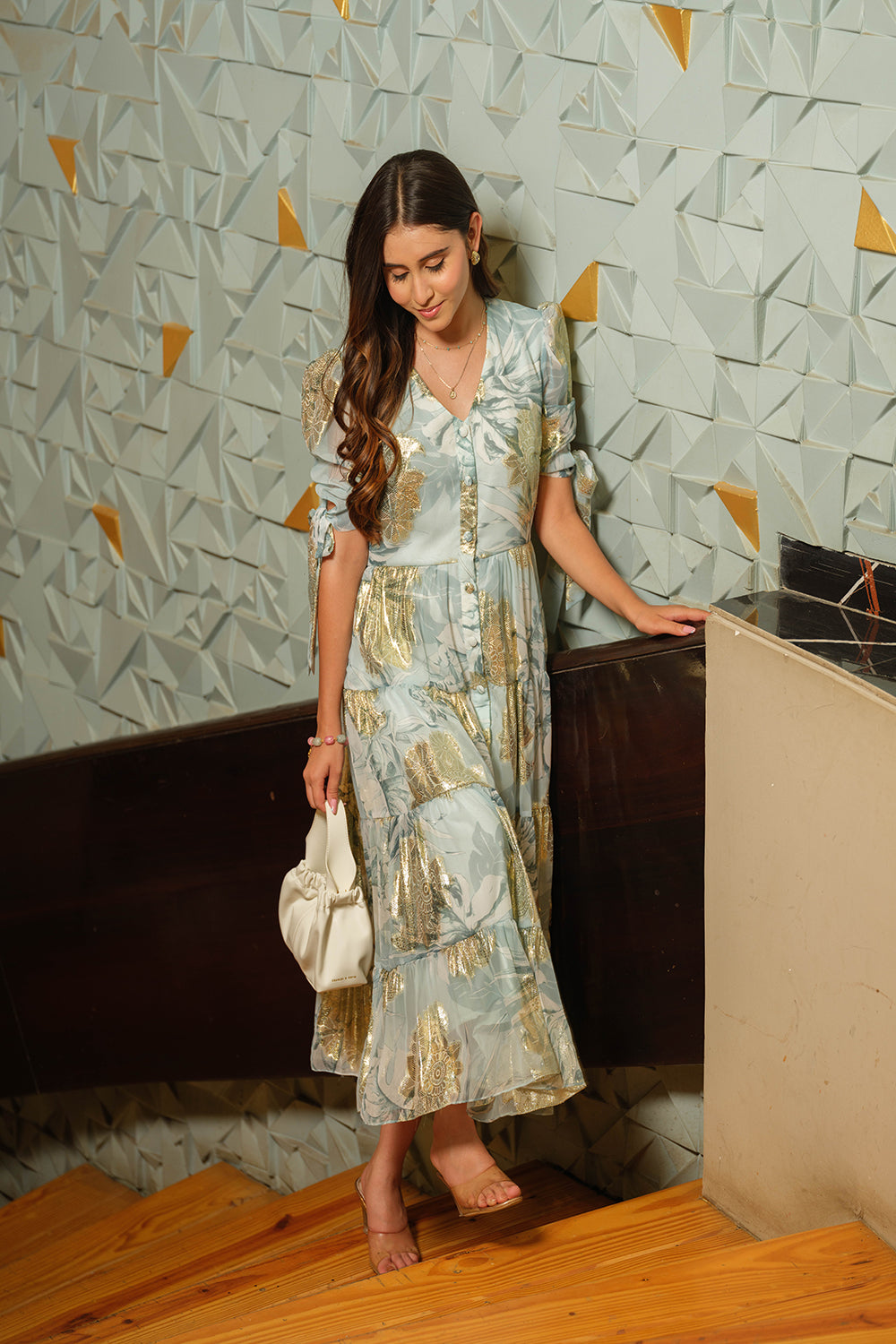 Mint Blue Maxi Dress - Auraya Fashion - Bahaara by Divya & Saloni - #tag1# - #tag2# - #tag3# - #tag3#