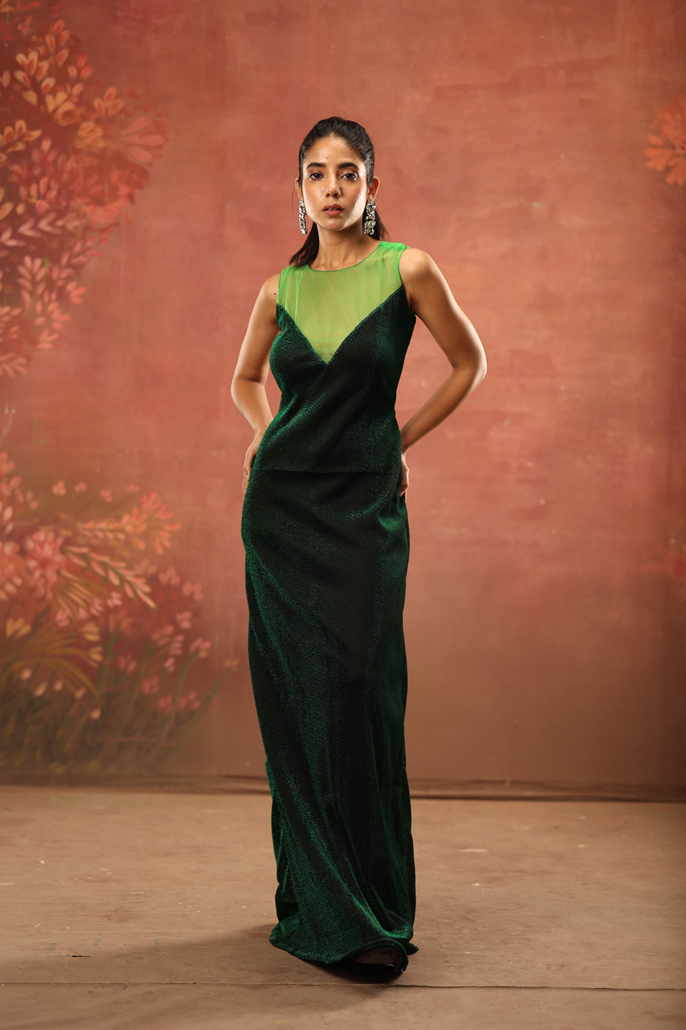 Glisten Green Gown - Auraya Fashion - Vinita Paryani - #tag1# - #tag2# - #tag3# - #tag3#