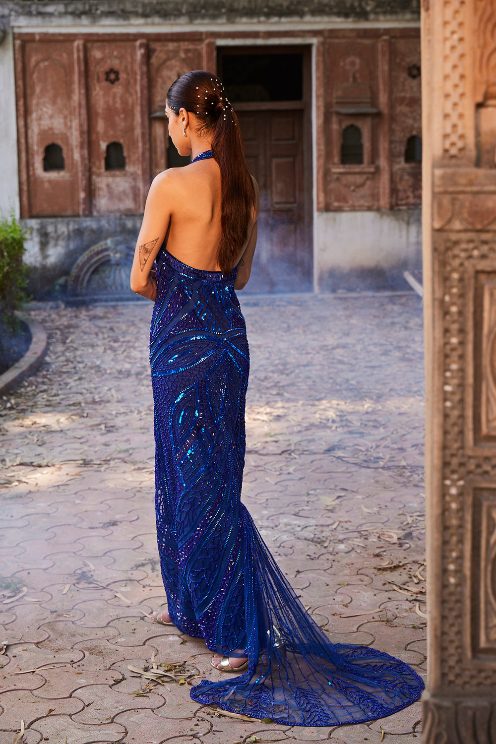 Blue Cocktail Gown - Auraya Fashion -  - #tag1# - #tag2# - #tag3# - #tag3#