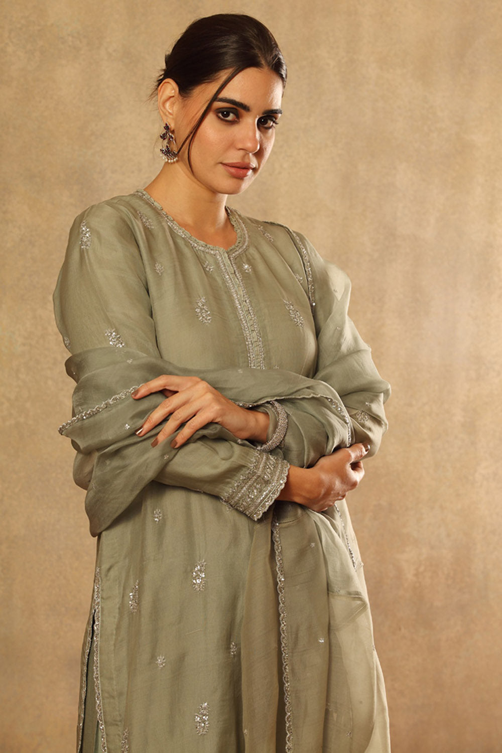 Handwoven Sea Green Katan Silk Kurta Set - Auraya Fashion -  - #tag1# - #tag2# - #tag3# - #tag3#