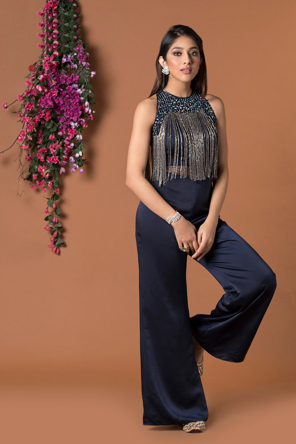 Blue Jumpsuit - Auraya Fashion -  - #tag1# - #tag2# - #tag3# - #tag3#